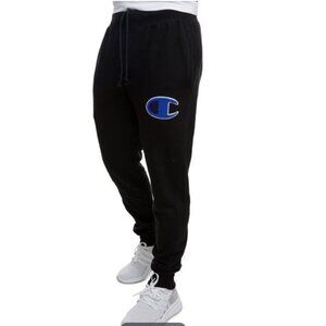CHAMPION black Reverse Weave Large Carpet LOGO Jogger